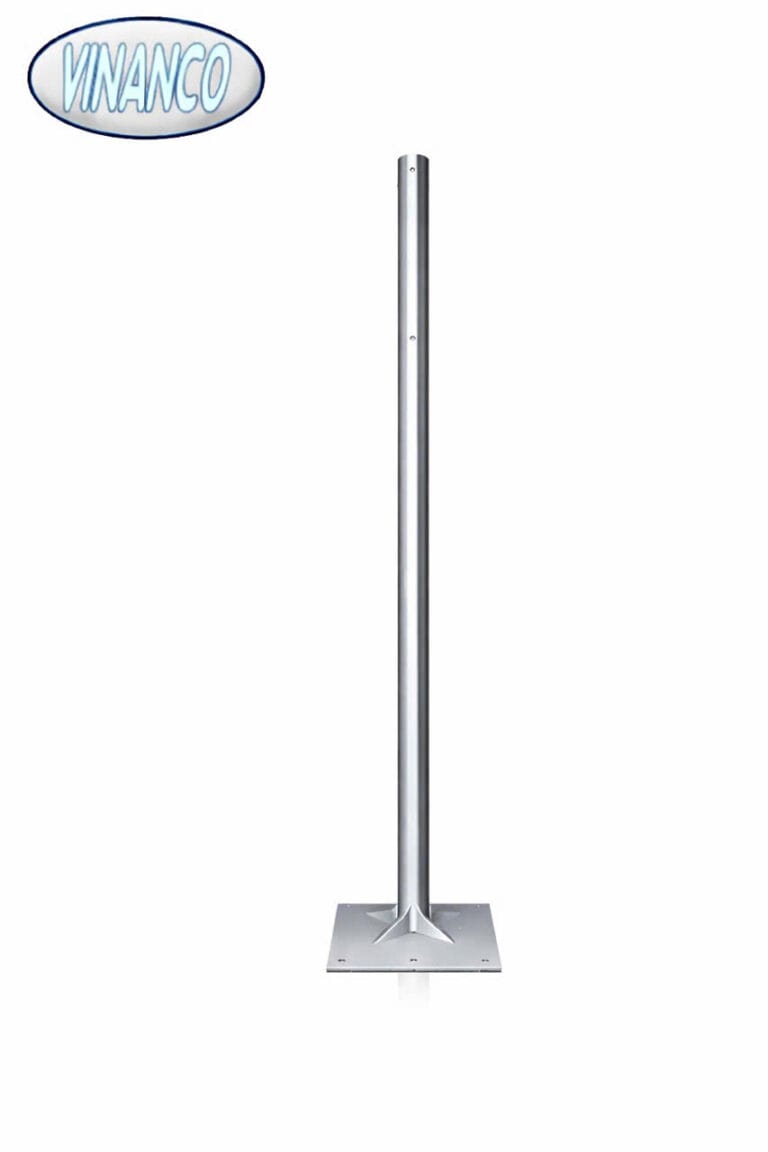 Trụ đỡ kim thu sét inox 304 D42 dài 3m dày 1.5mm đế trụ 200x200x5mm ...